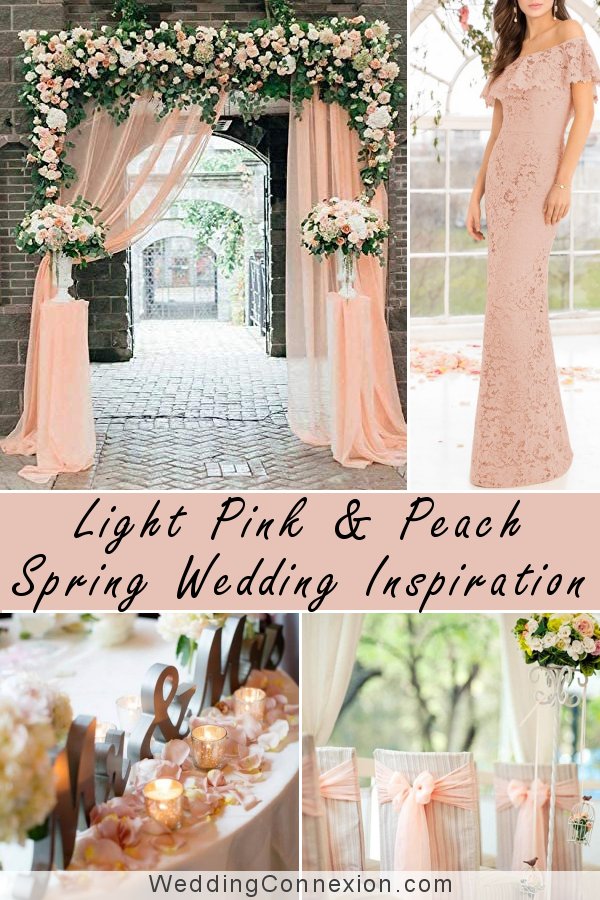 Light Pink & Peach Trendy Wedding Color Theme